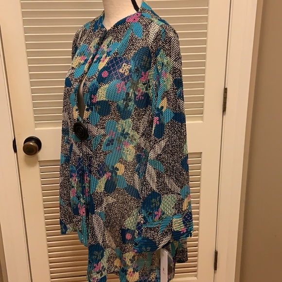 16. IC By Connie K Asymmetrical Jacket in Teal - Picture 8 of 16